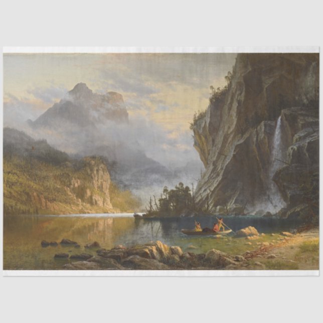 Papier Mousseline Vintage Albert Bierstadt Pêche à la traîne (Recto)