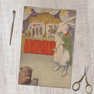 Papier Mousseline Vintage Alice's Adventures in Wonderland Rabbit