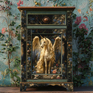 Papier Mousseline Vintage Alicorn Forêt Unicorne Découpage