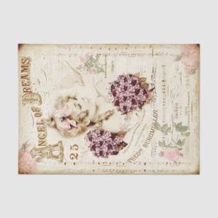 Papier Mousseline Vintage Angel Baby Notes musicales