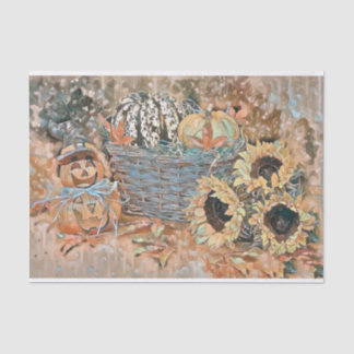 Papier Mousseline Vintage automne citrouilles automne couleurs chute