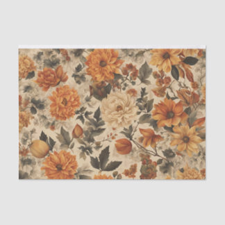 Papier Mousseline Vintage Automne Floral Découpage Champignons