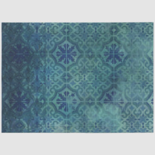 Papier Mousseline Vintage Beach Sea Shore Marine Blue Wood Motif