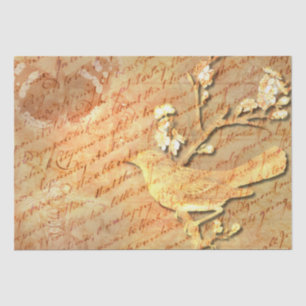 Papier Mousseline Vintage Bird & Script Un Découpage Chic Shabby
