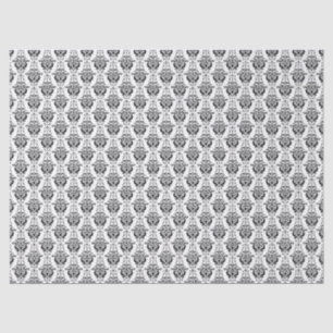 Papier Mousseline Vintage Black Damask Pattern Decoupage