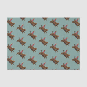 Papier Mousseline Vintage bull équitation cowboy