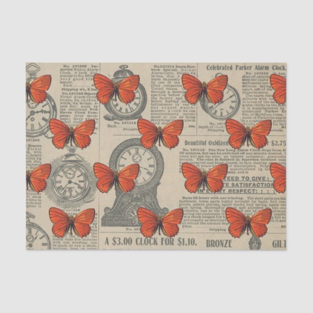 Papier Mousseline Vintage Butterfly (Recto)