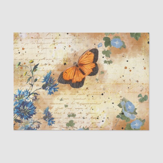 Papier Mousseline Vintage Butterfly (Recto)