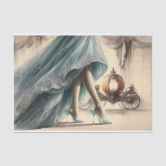 Papier Mousseline Vintage Cendrillon et chausson en verre Découpage