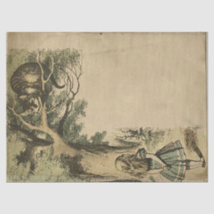 Papier Mousseline Vintage Cheshire Cat Alice au pays des merveilles 