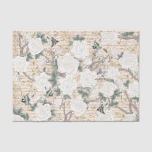 Papier Mousseline Vintage Chinoiserie Ancienne écriture Découpage