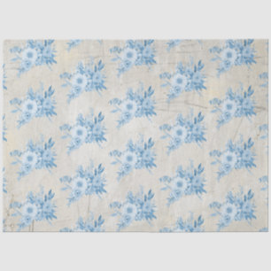 Papier Mousseline Vintage Chinoiserie Dusty Blue Grey Florquet