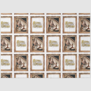 Papier Mousseline Vintage Christmas Antique Frame Famille Photo