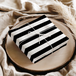 Papier Mousseline Vintage Classic rayures noir & blanc