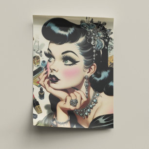 Papier Mousseline Vintage Cute Goth Pin Up