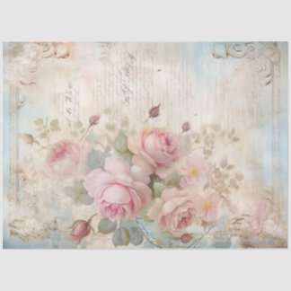 Papier Mousseline Vintage éphémère victorien blush rose chic