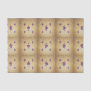 Papier Mousseline Vintage époque victorienne Élégant or et violet