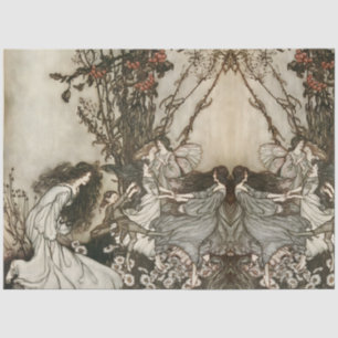 Papier Mousseline Vintage Fairytale Cottagecore Fairy Arthur Rackham