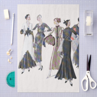 PAPIER MOUSSELINE VINTAGE FASHION DECOUPAGE