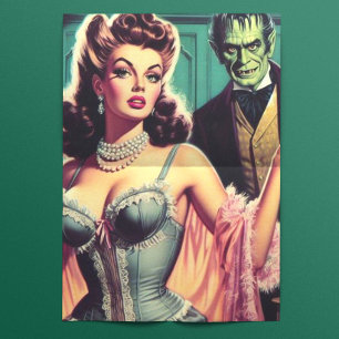 Papier Mousseline Vintage fille vampire
