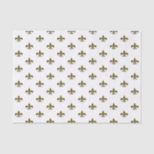 Papier Mousseline Vintage Fleur de Lis Petite Blanc Français