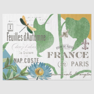Papier Mousseline Vintage Floral