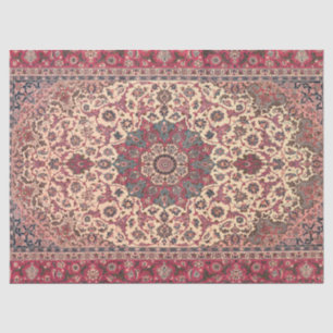 Papier Mousseline Vintage Floral Perse Motif de tapis