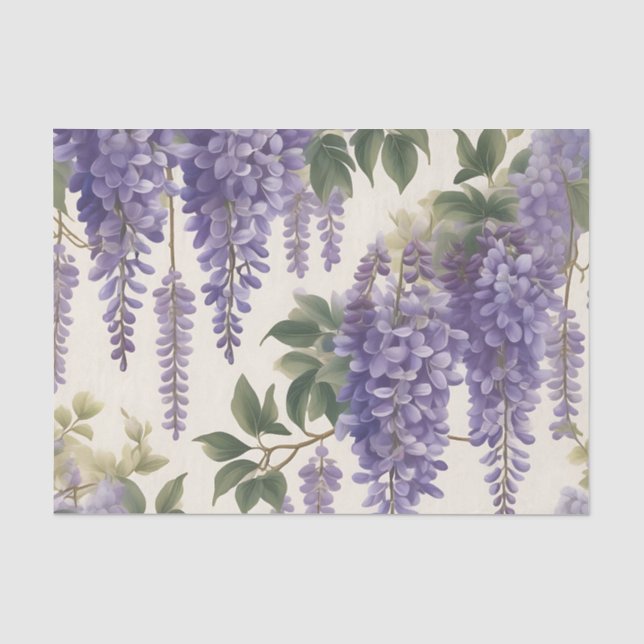 Papier Mousseline Vintage Floral Wisteria (Recto)