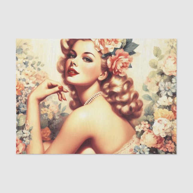 Papier Mousseline Vintage Florale (Recto)