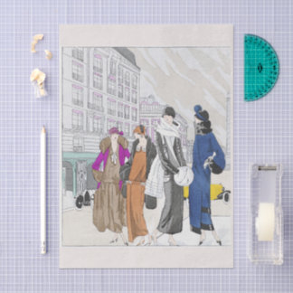 Papier Mousseline Vintage Four Ladies Fashion Decoupage