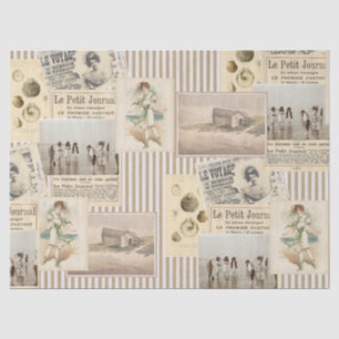 Papier Mousseline Vintage French Seaside Collage Découpage