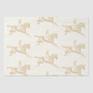 Papier Mousseline Vintage Gold Beige Girl équitation