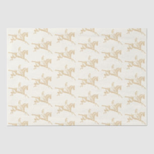 Papier Mousseline Vintage Gold Beige Girl équitation