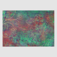 Vintage Gold Floral Grunge Damask