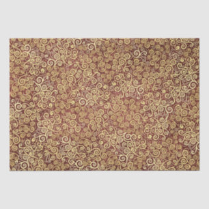 Papier Mousseline Vintage Gold Fwirls Motif Élégant Terracotta