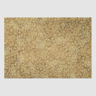 Papier Mousseline Vintage Gold Swirls Motif Classy Abstrait Brown