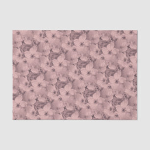 Papier Mousseline Vintage Gris Floral Motif Chic Élégant Beau