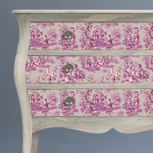 Papier Mousseline Vintage gris rose rose de jouy