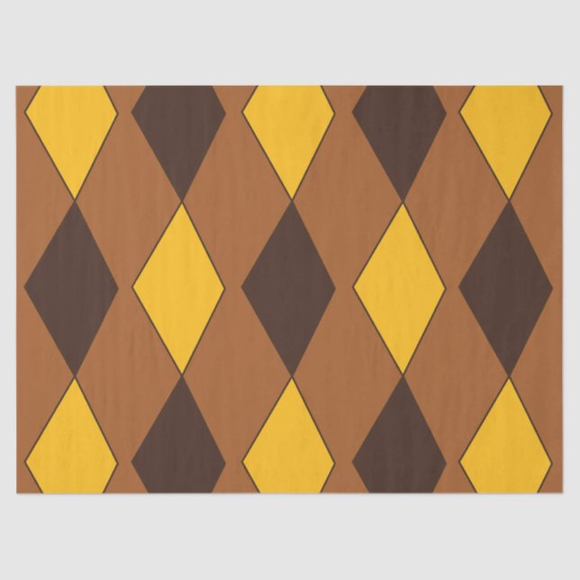 Papier Mousseline Vintage Harlequin Diamond Pattern (Recto)