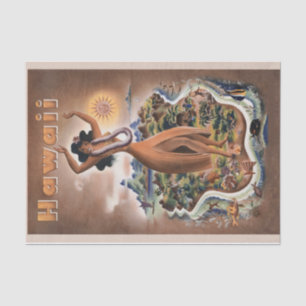 Papier Mousseline Vintage Hawaii Travel Aloha! 