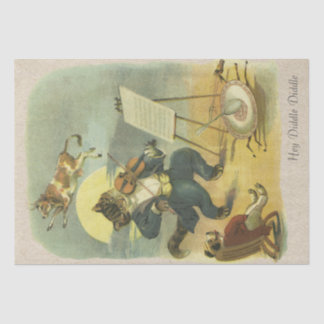 Papier Mousseline Vintage Hey Diddle Diddle Nursery Rhyme Decoupage