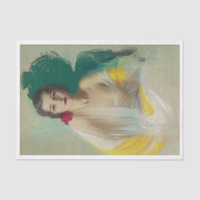 Papier Mousseline Vintage hispanique Pinup Girl  (Recto)