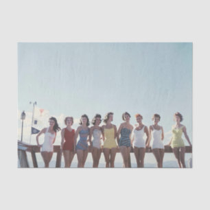 Papier Mousseline Vintage Ladies on Beach Tissue Paper