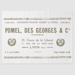 Papier Mousseline Vintage Lyon French Business Typographie Wreaths T