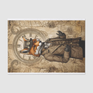 Papier Mousseline Vintage Majestic Steampunk Fox