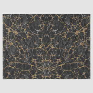 Papier Mousseline Vintage marbré noir et or Parties scintillant Moti