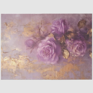 Papier Mousseline Vintage mauve rose or feuille grunge mur