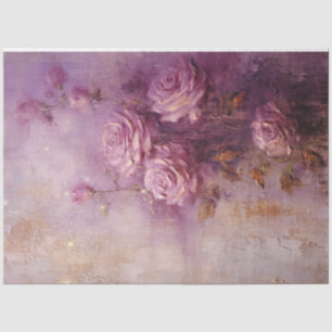 Papier Mousseline Vintage mauve rose or feuille grunge mur