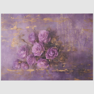 Papier Mousseline Vintage mauve rose or feuille grunge mur