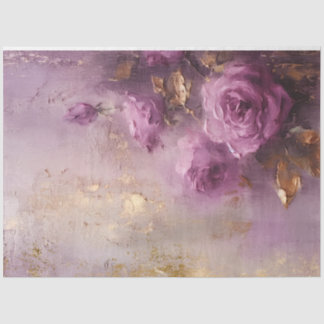 Papier Mousseline Vintage mauve rose or feuille grunge mur